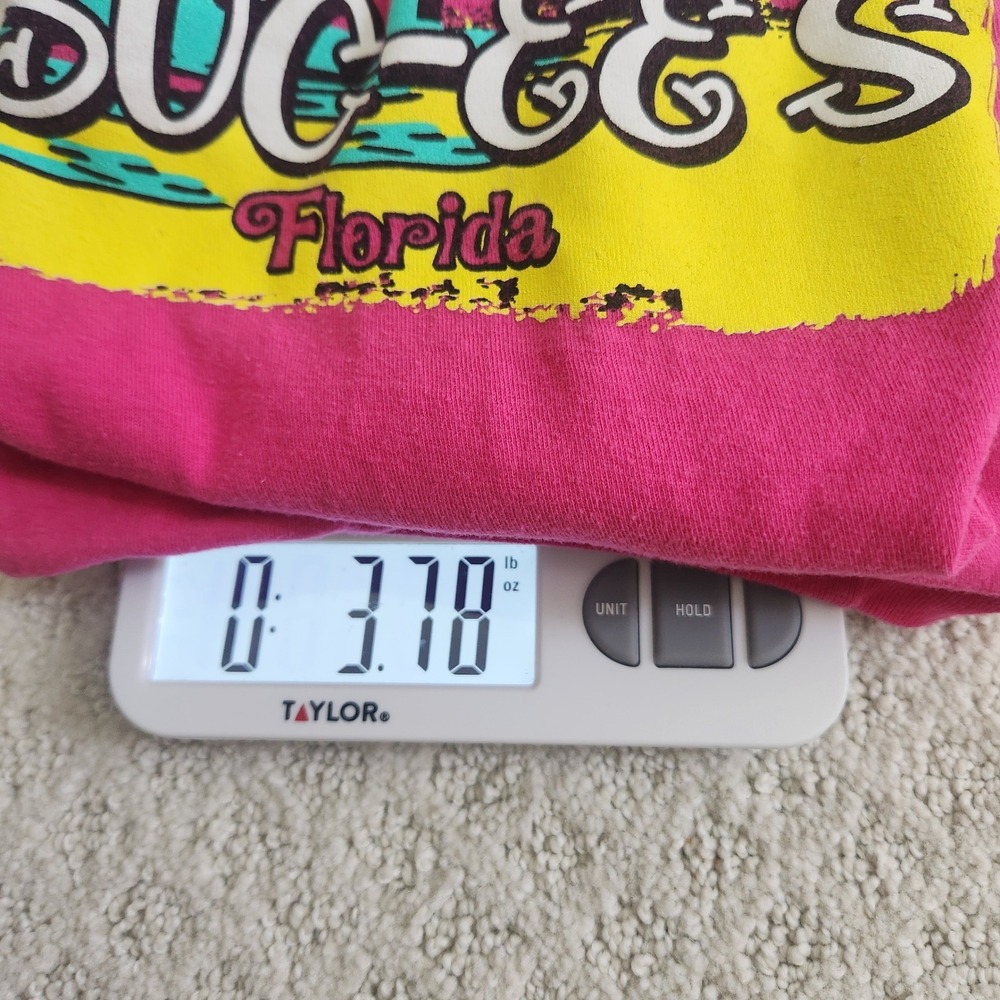 Buc-ees Florida Happiness is Sunshine Pink Graphic T-Shirt Youth Large YL - Picture 7 of 7